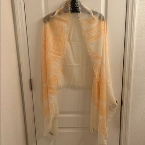 Burberry Cream and Orange Shawl